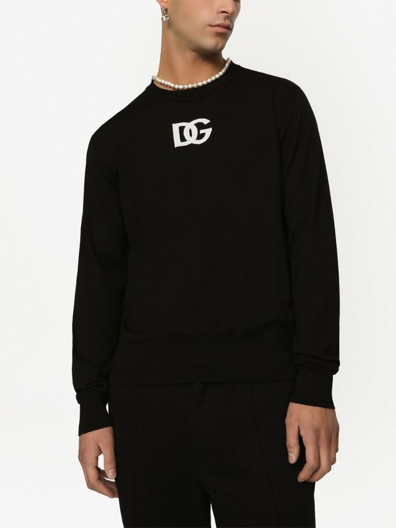 Black Logo Jacquard Sweater