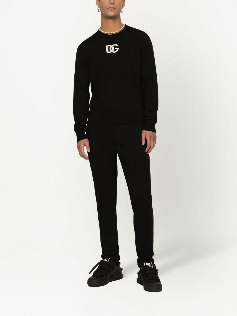Black Logo Jacquard Sweater