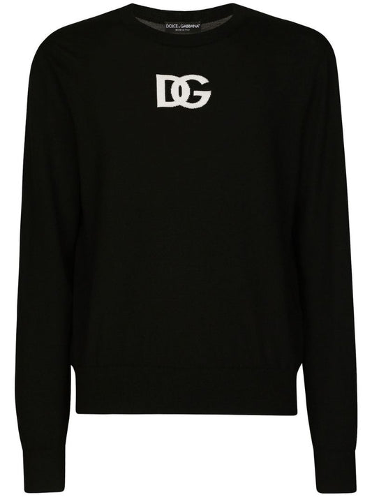 Black Logo Jacquard Sweater