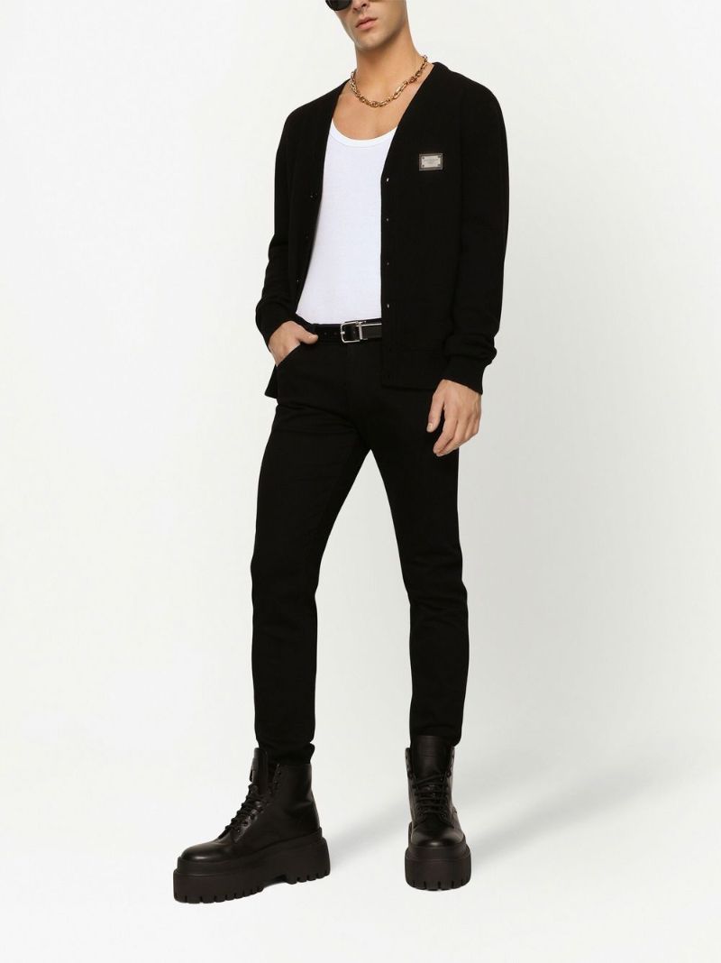 Black Cotton Slim Fit Jeans
