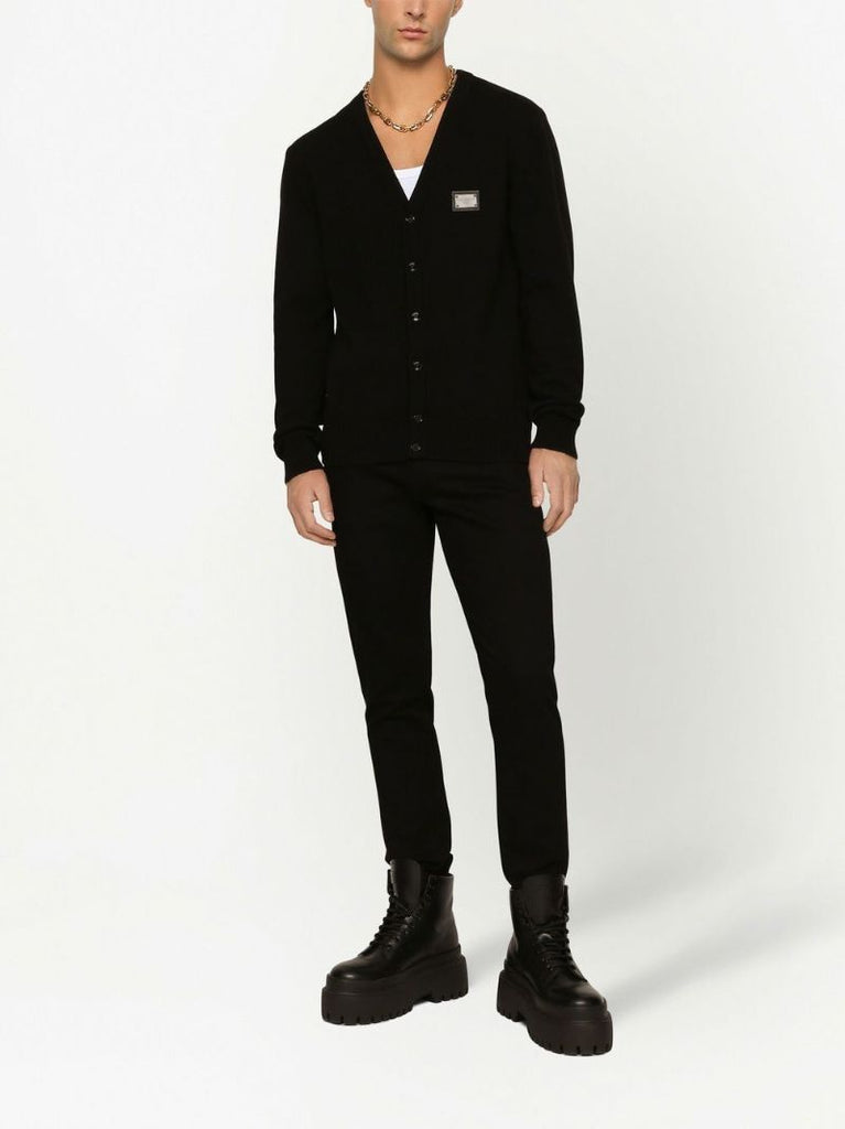 Black Cotton Slim Fit Jeans
