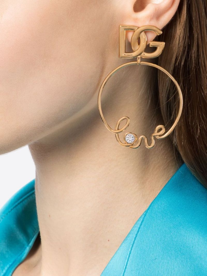Gold-tone Love Hoop Earrings