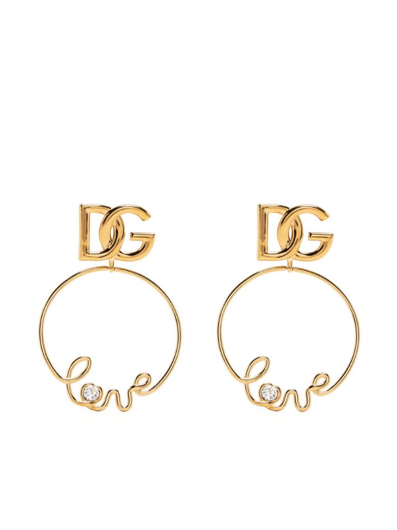 Gold-tone Love Hoop Earrings