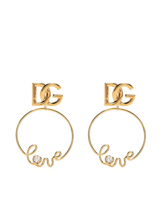 Gold-tone Love Hoop Earrings