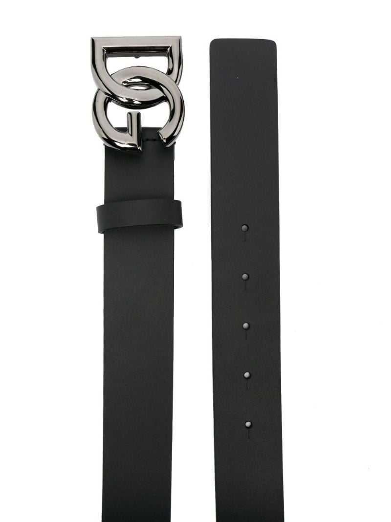 Black Dg Buckle Leather Belt