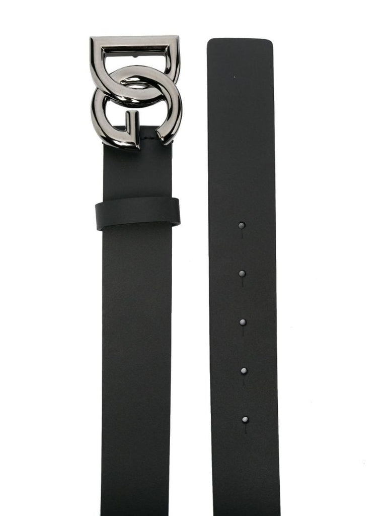 Black Dg Buckle Leather Belt