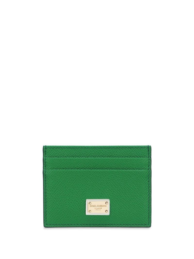 Green Dauphine Leather Card Holder