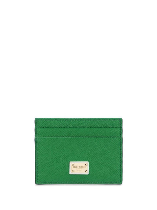 Green Dauphine Leather Card Holder