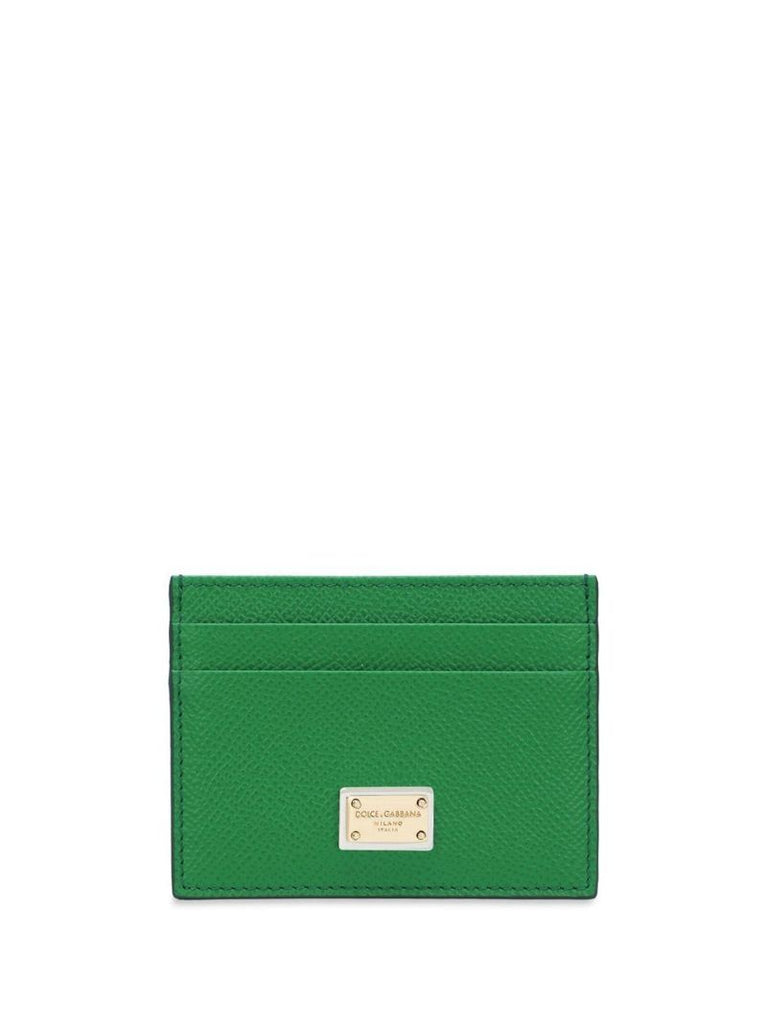 Green Dauphine Leather Card Holder