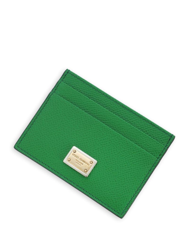 Green Dauphine Leather Card Holder
