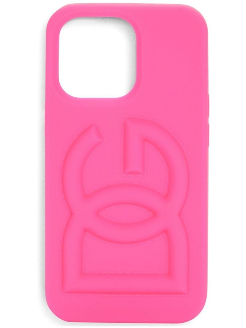 Pink Logo Embossed Iphone 14 Case