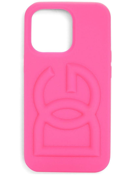 Pink Logo Embossed Iphone 14 Case