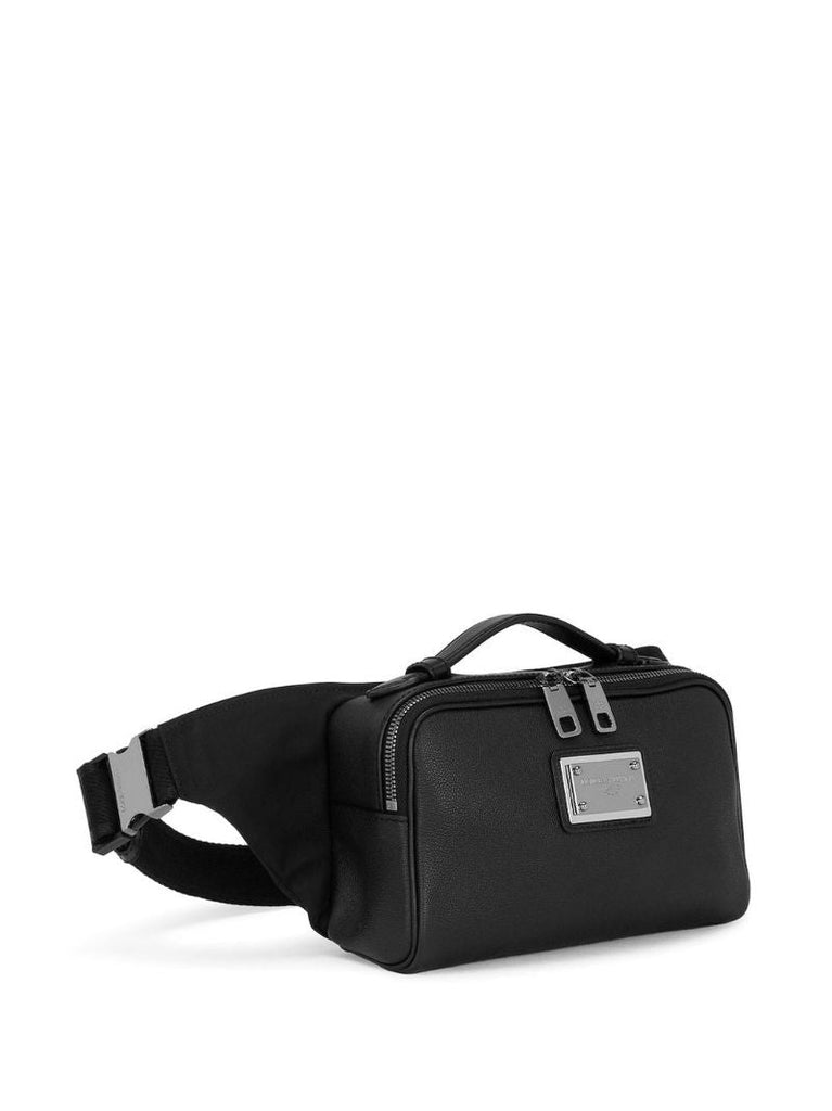 Black Logo-plaque Belt Bag