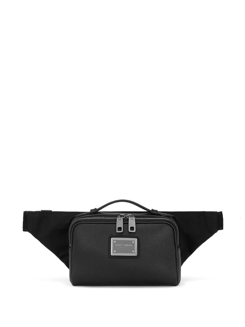 Black Logo-plaque Belt Bag