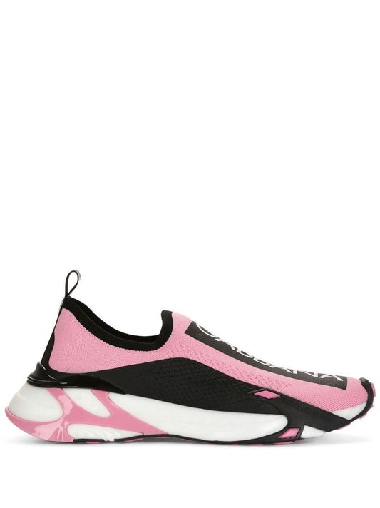 Pink Logo-print Panelled Trainers