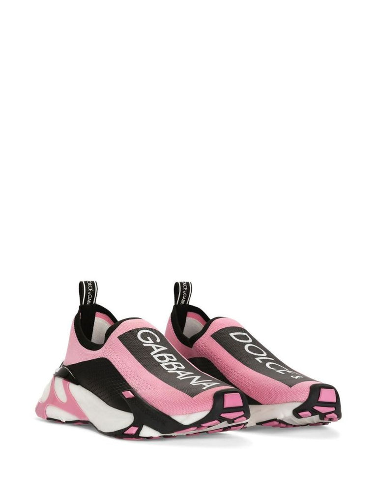 Pink Logo-print Panelled Trainers
