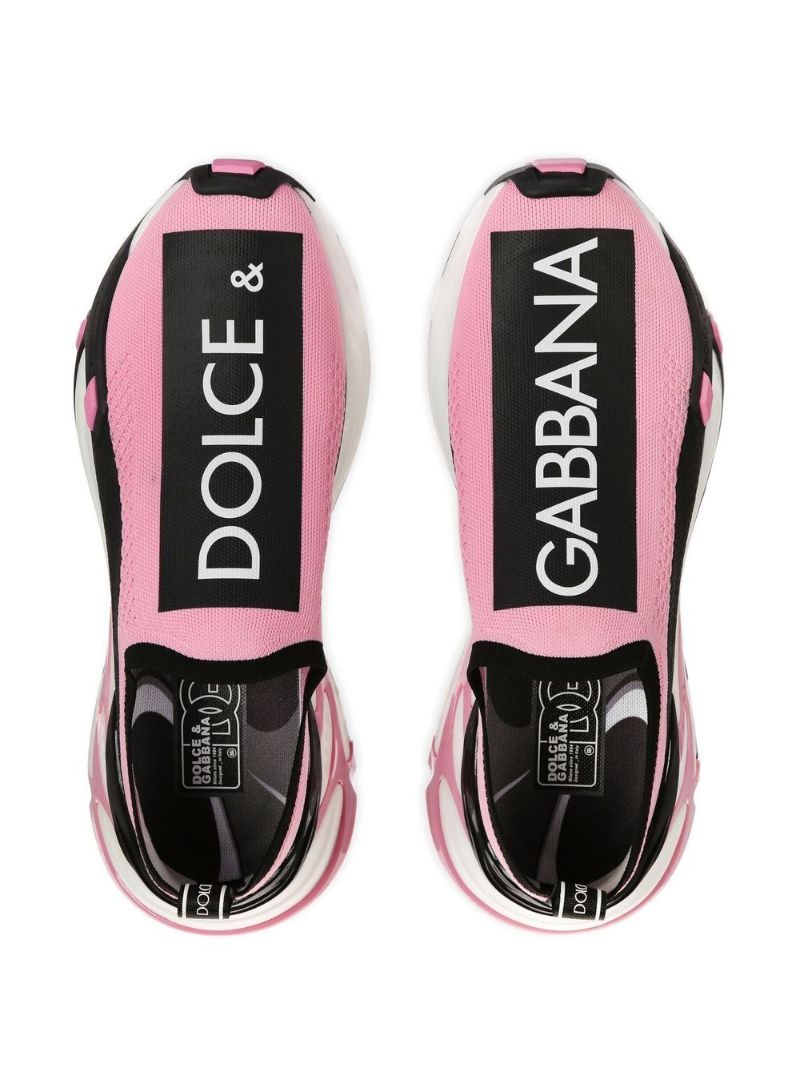 Pink Logo-print Panelled Trainers