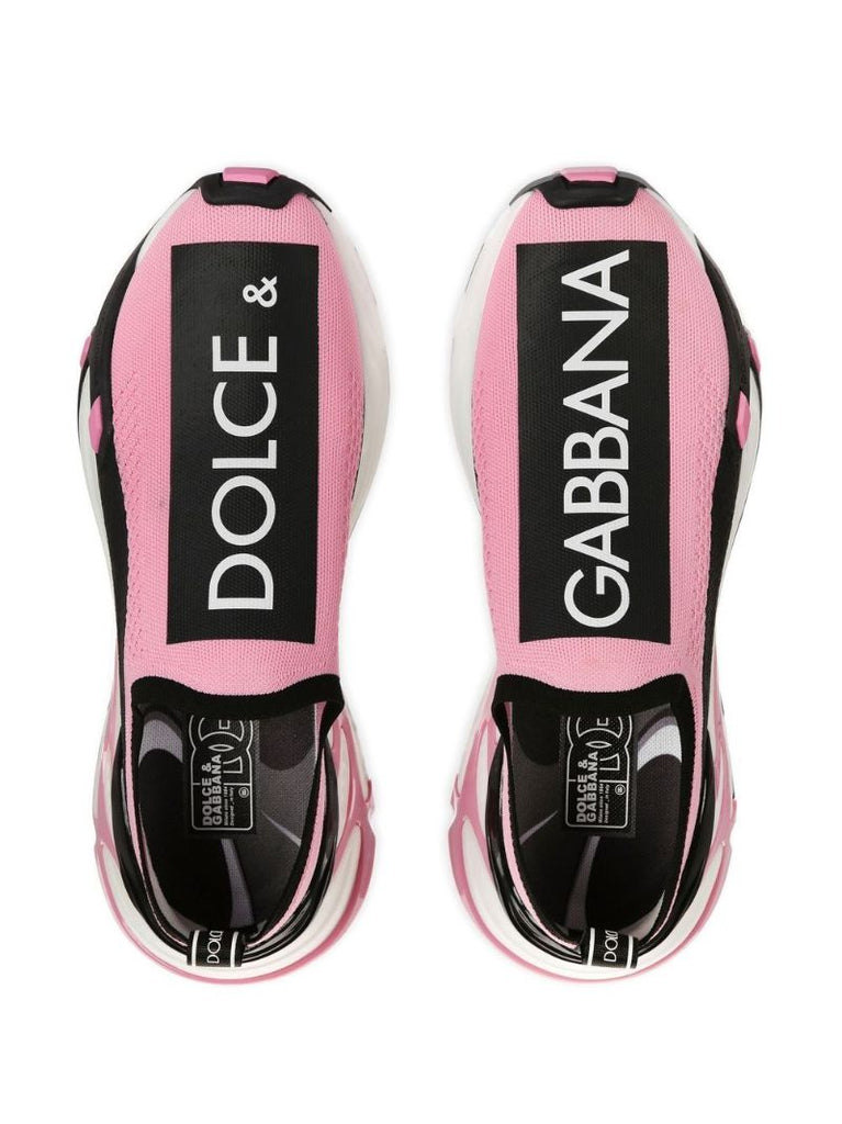 Pink Logo-print Panelled Trainers