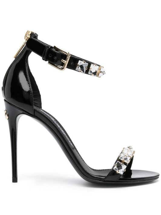 Black Keira 105 Rhinestone-embellished Sandals