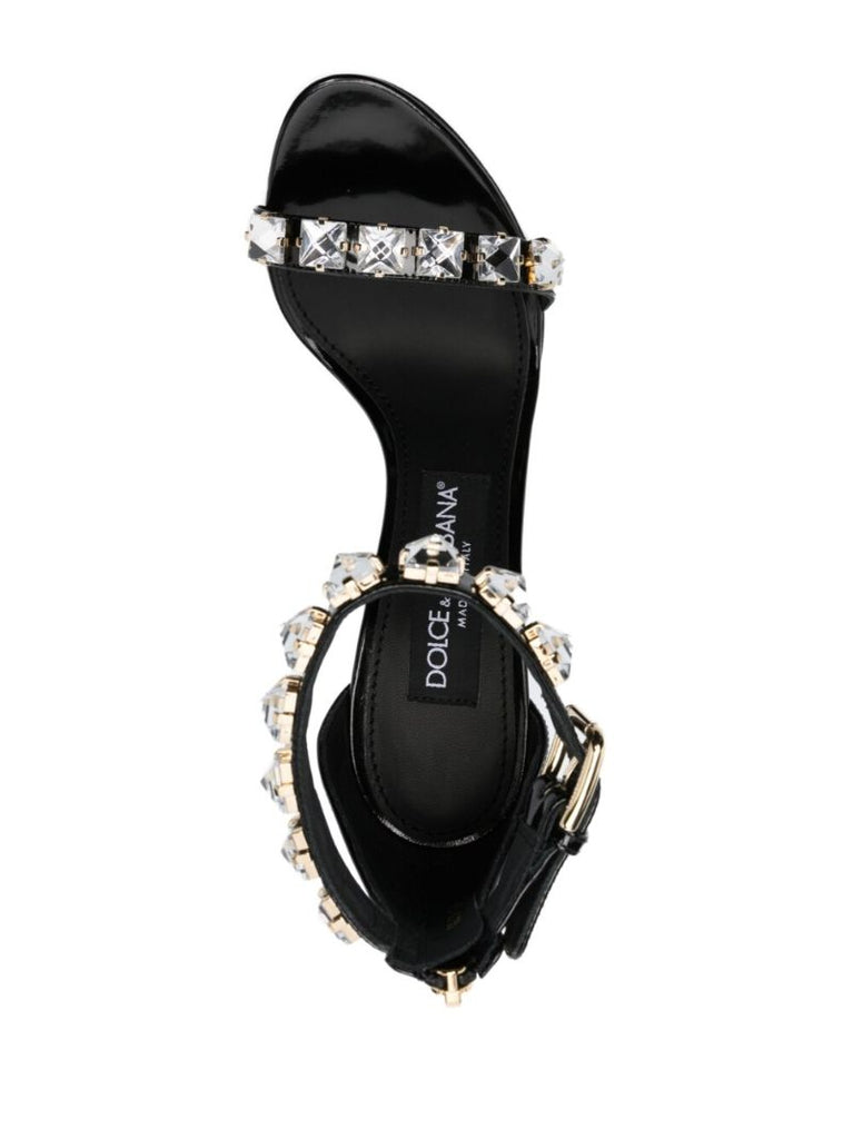 Black Keira 105 Rhinestone-embellished Sandals