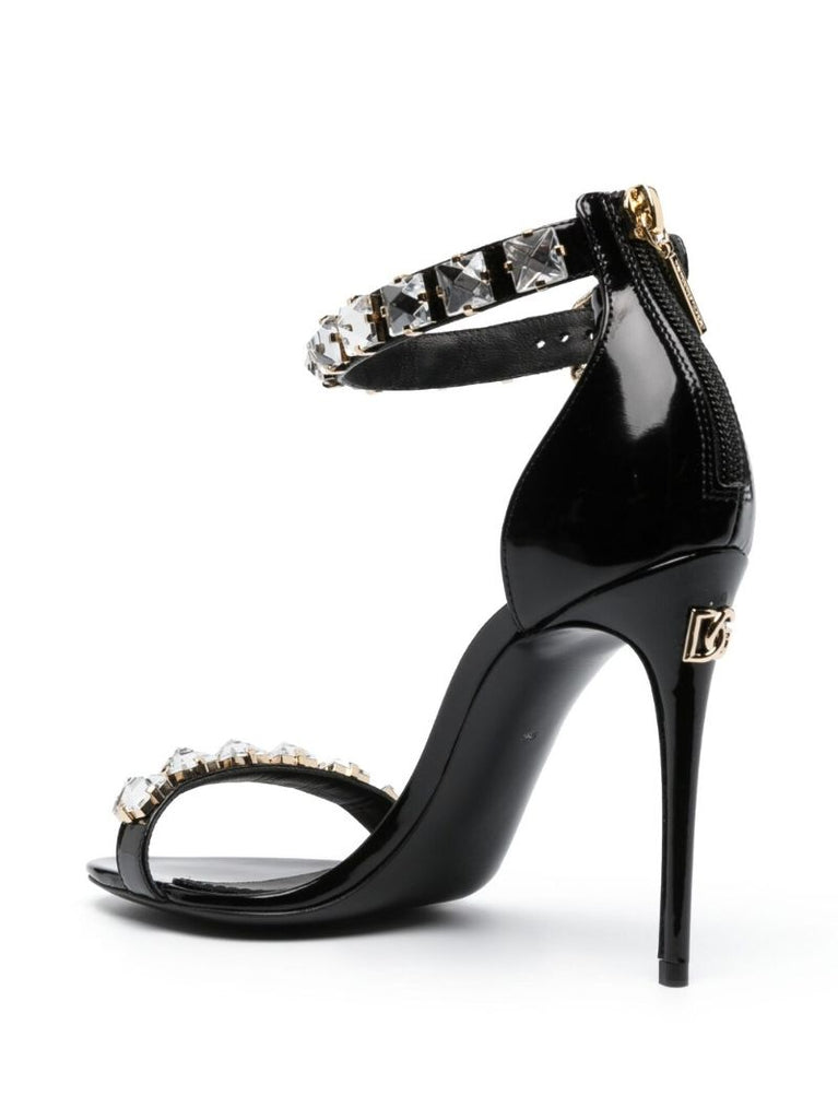 Black Keira 105 Rhinestone-embellished Sandals