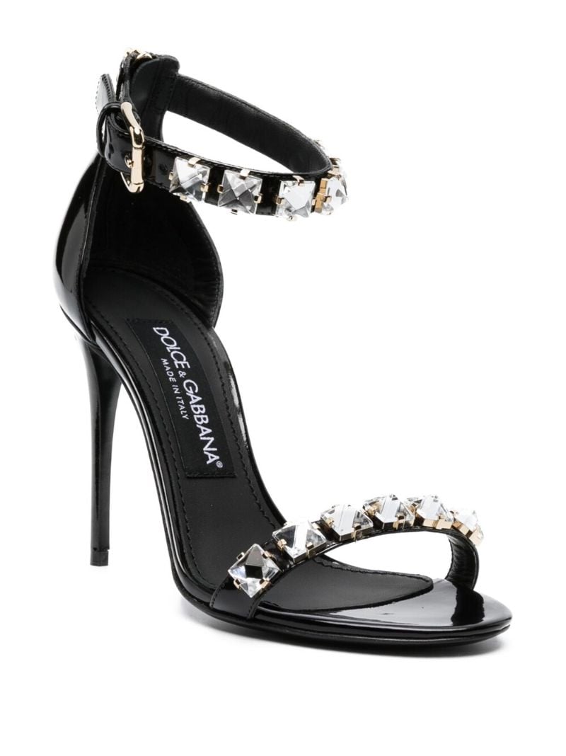 Black Keira 105 Rhinestone-embellished Sandals