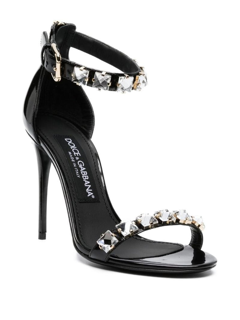 Black Keira 105 Rhinestone-embellished Sandals