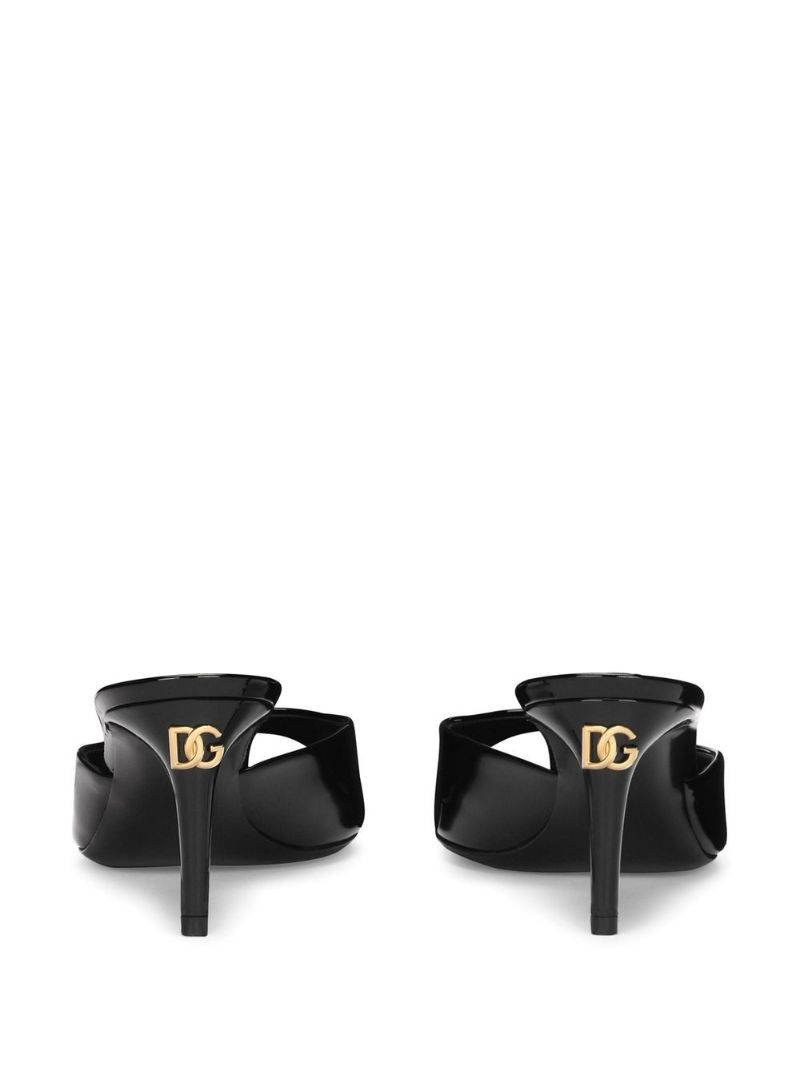 Black Patent Leather Mules