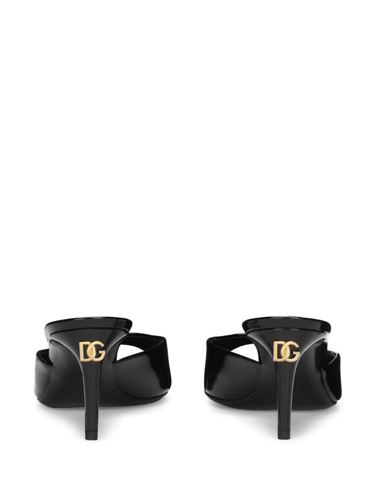Black Patent Leather Mules