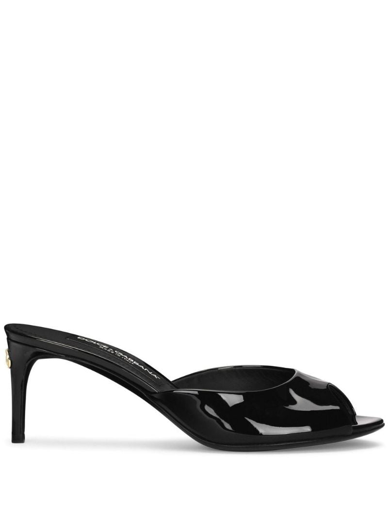 Black Patent Leather Mules