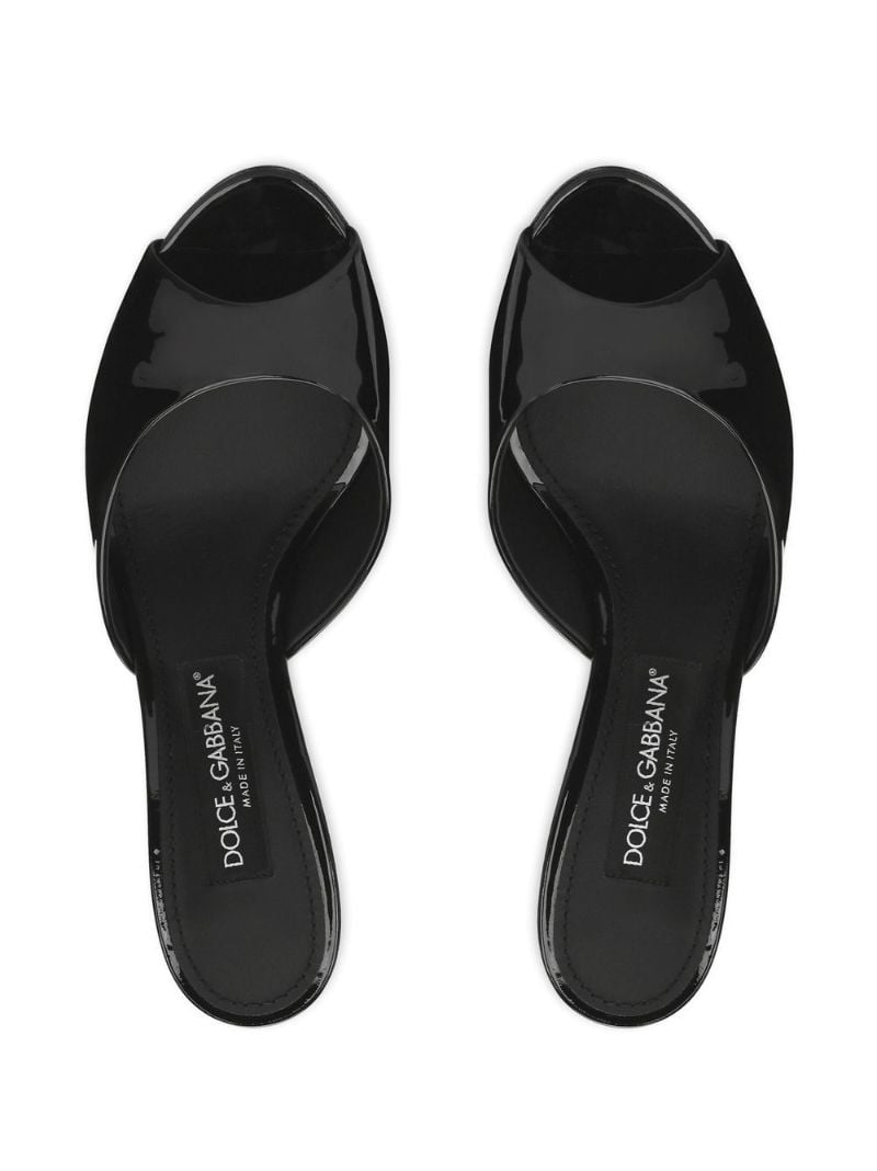Black Patent Leather Mules