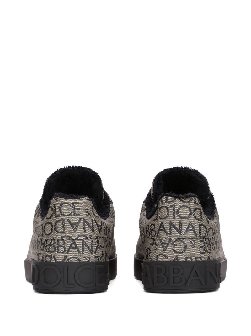Brown Logo-jacquard Portofino Sneakers