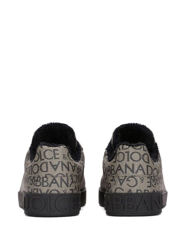 Brown Logo-jacquard Portofino Sneakers