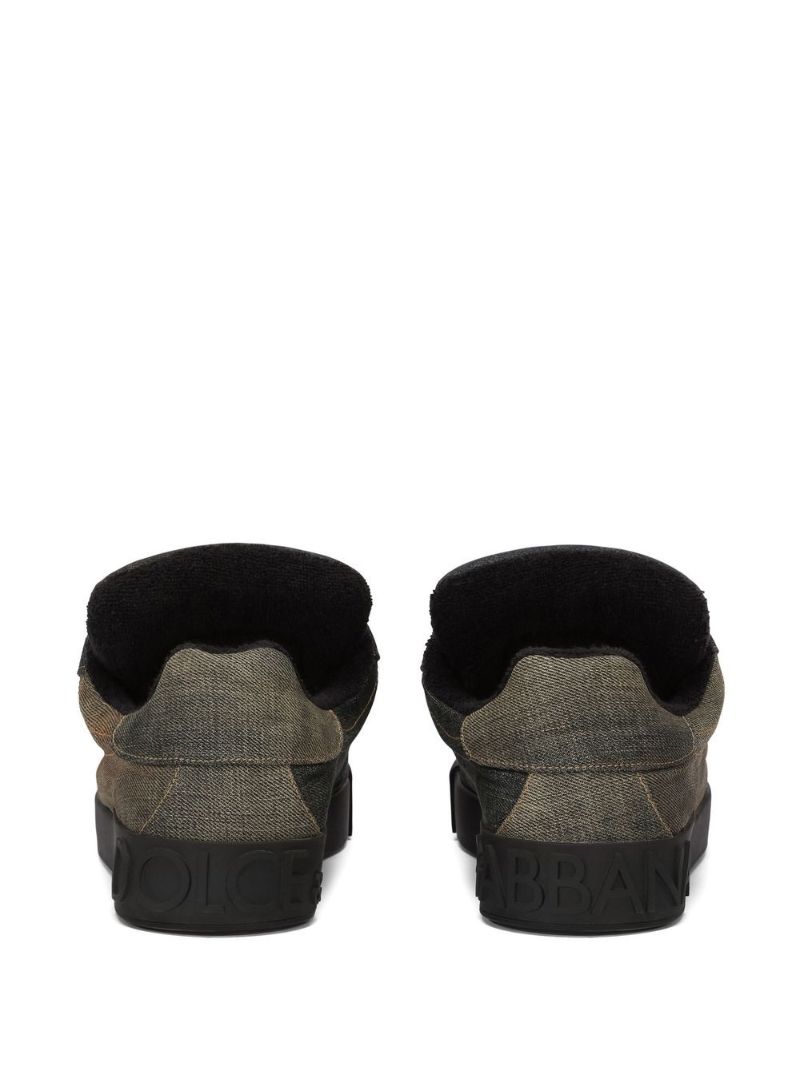 Black Portofino Denim Patchwork Sneakers