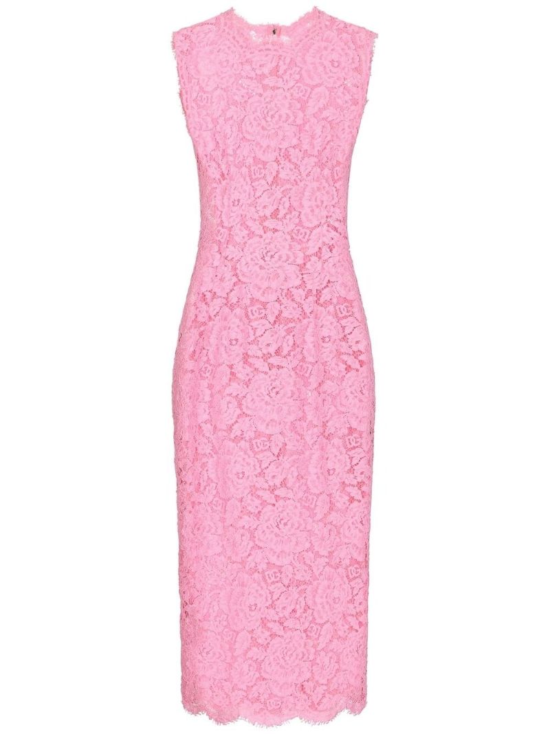 Pink Sheer Lace Dress