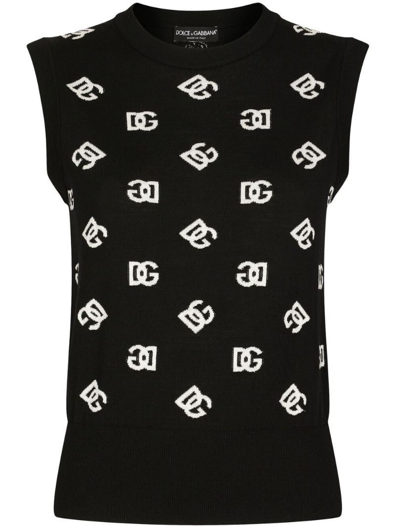 Black Gd Intarsia Vest