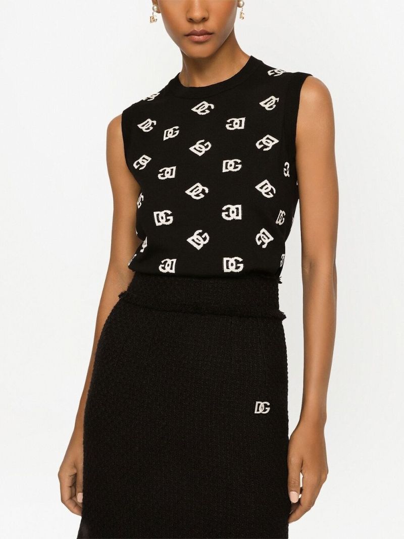Black Gd Intarsia Vest