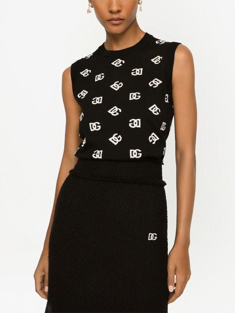 Black Gd Intarsia Vest