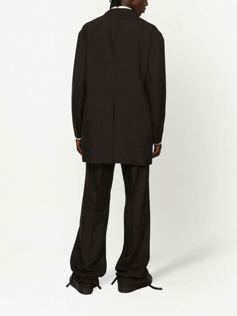 Black Logo Patch Single-breasted Blazer
