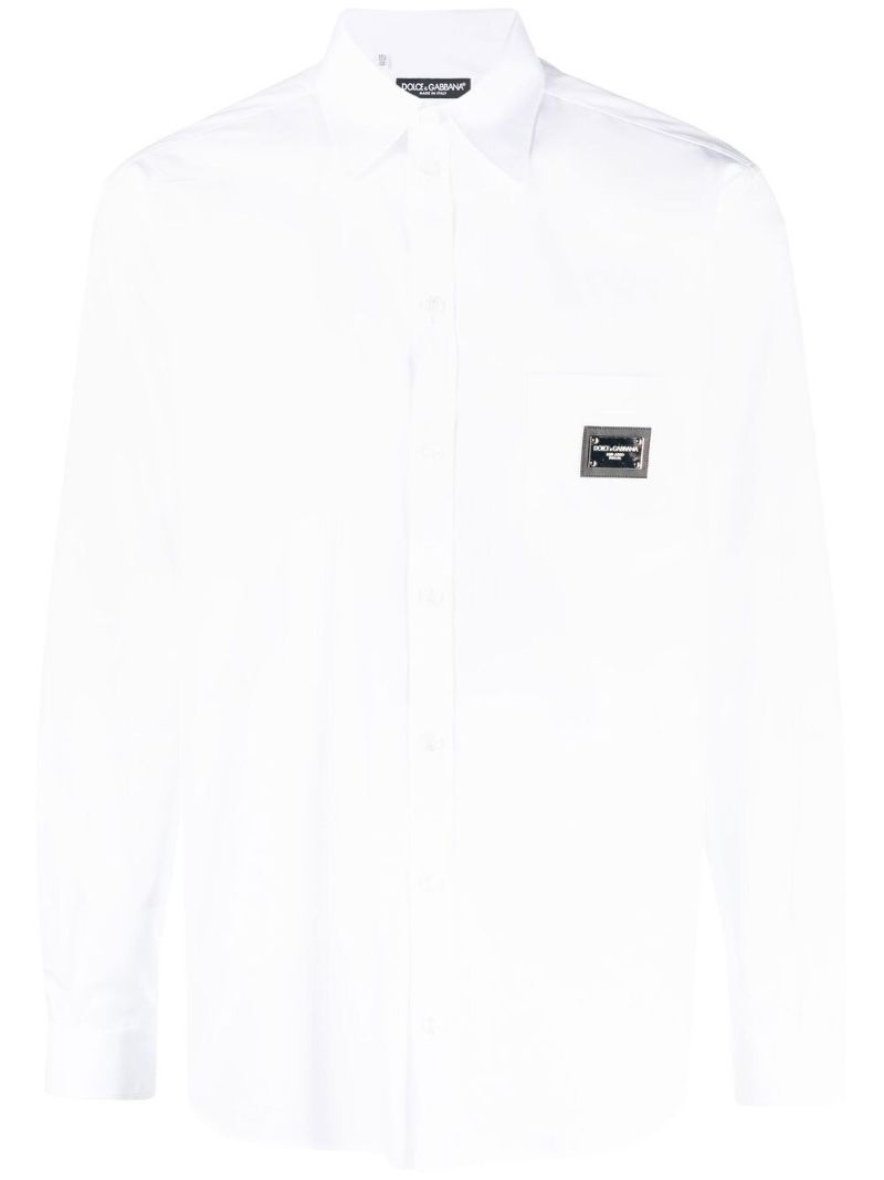 White Cotton Long Sleeve Shirt