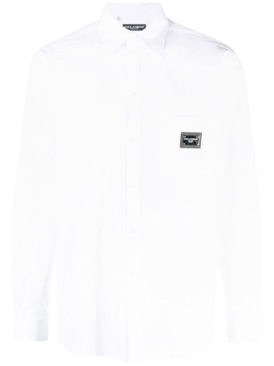 White Cotton Long Sleeve Shirt