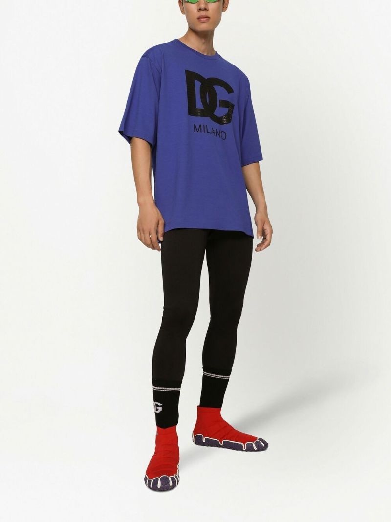 Blue Logo Print T-shirt
