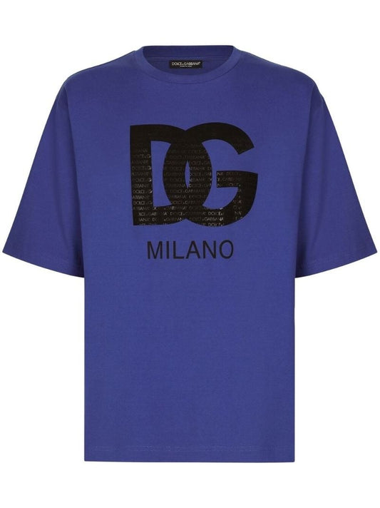 Blue Logo Print T-shirt