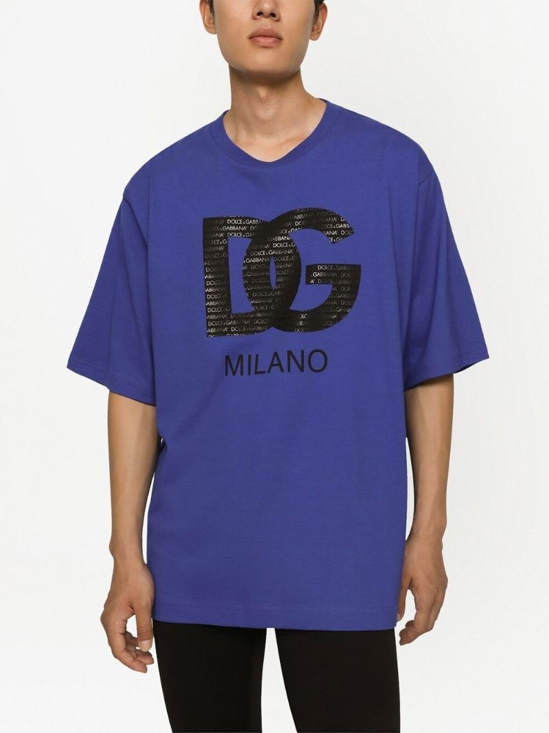 Blue Logo Print T-shirt