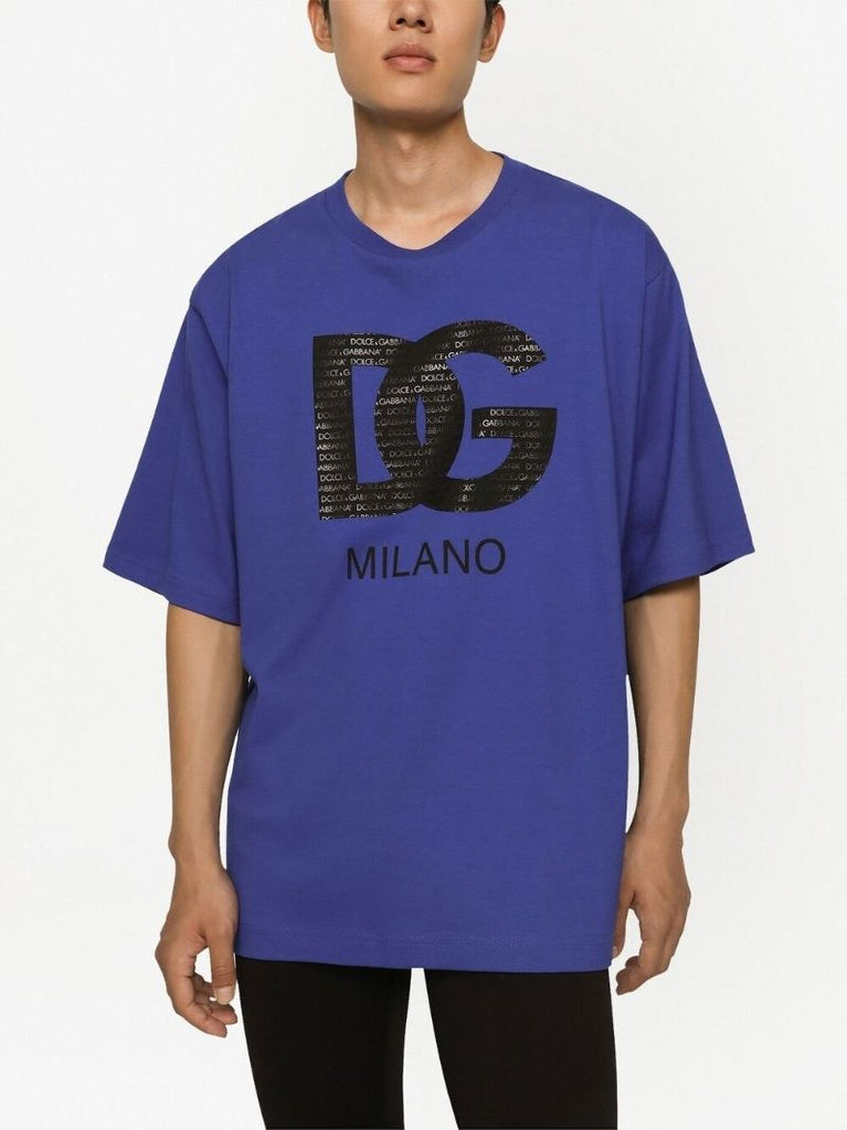 Blue Logo Print T-shirt