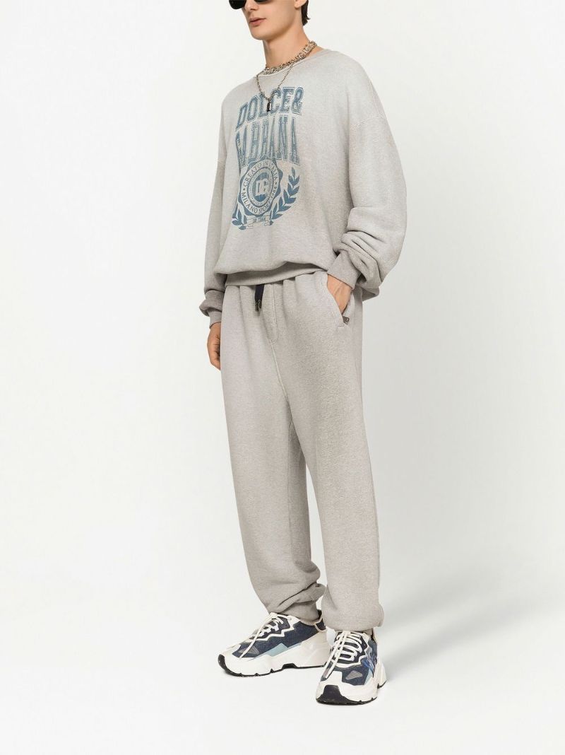 Grey Logo Print Faded Sweatshirt