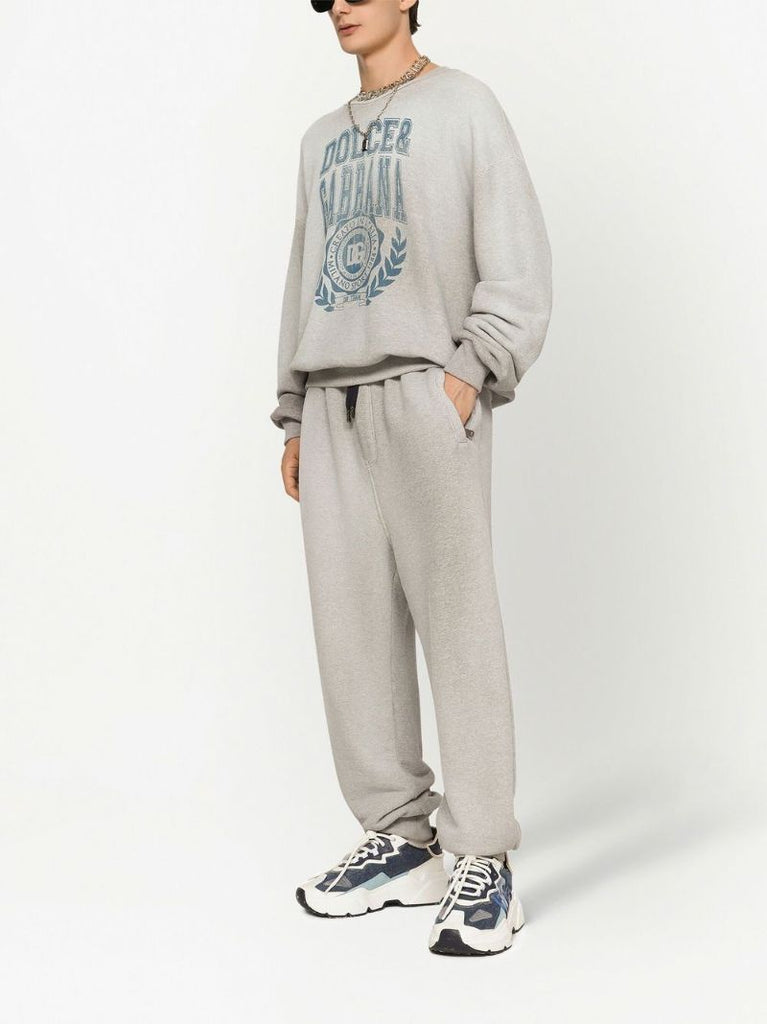 Grey Logo Print Faded Sweatshirt