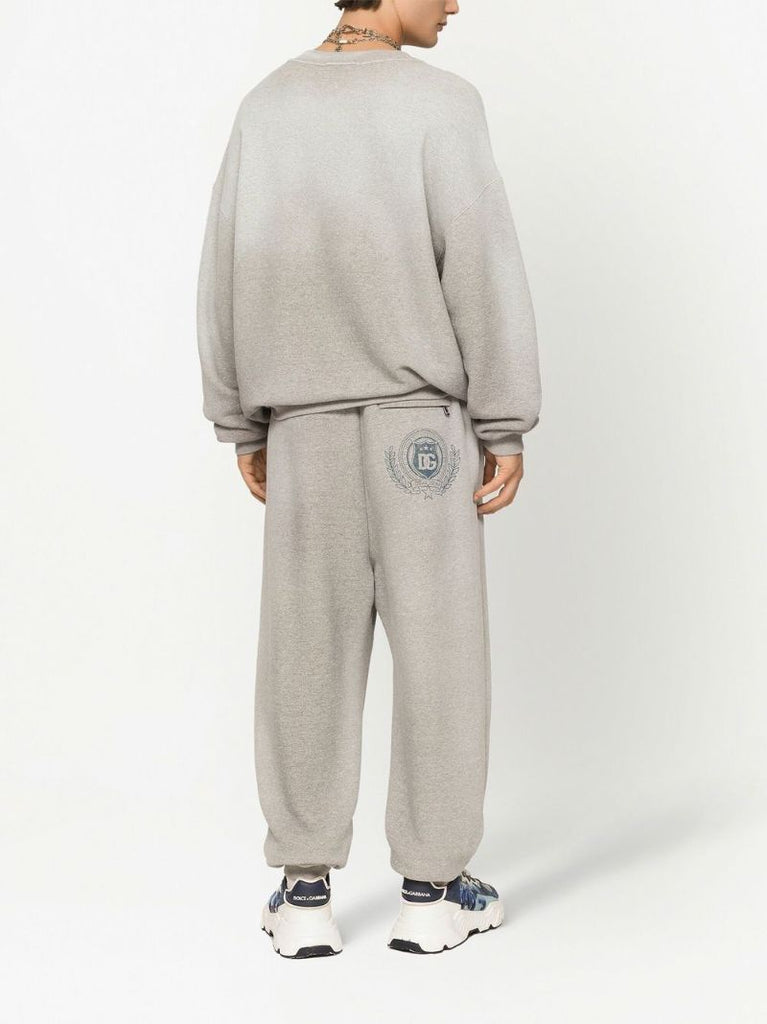Grey Logo Print Faded Sweatshirt