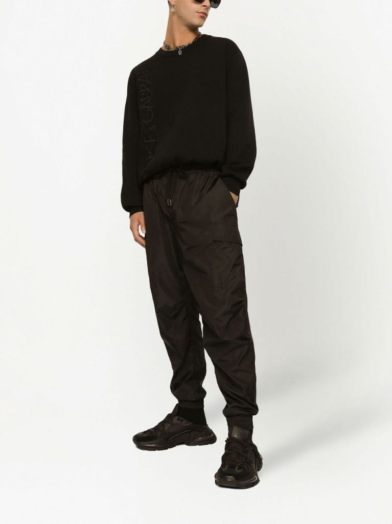 Black Cargo Track Pants