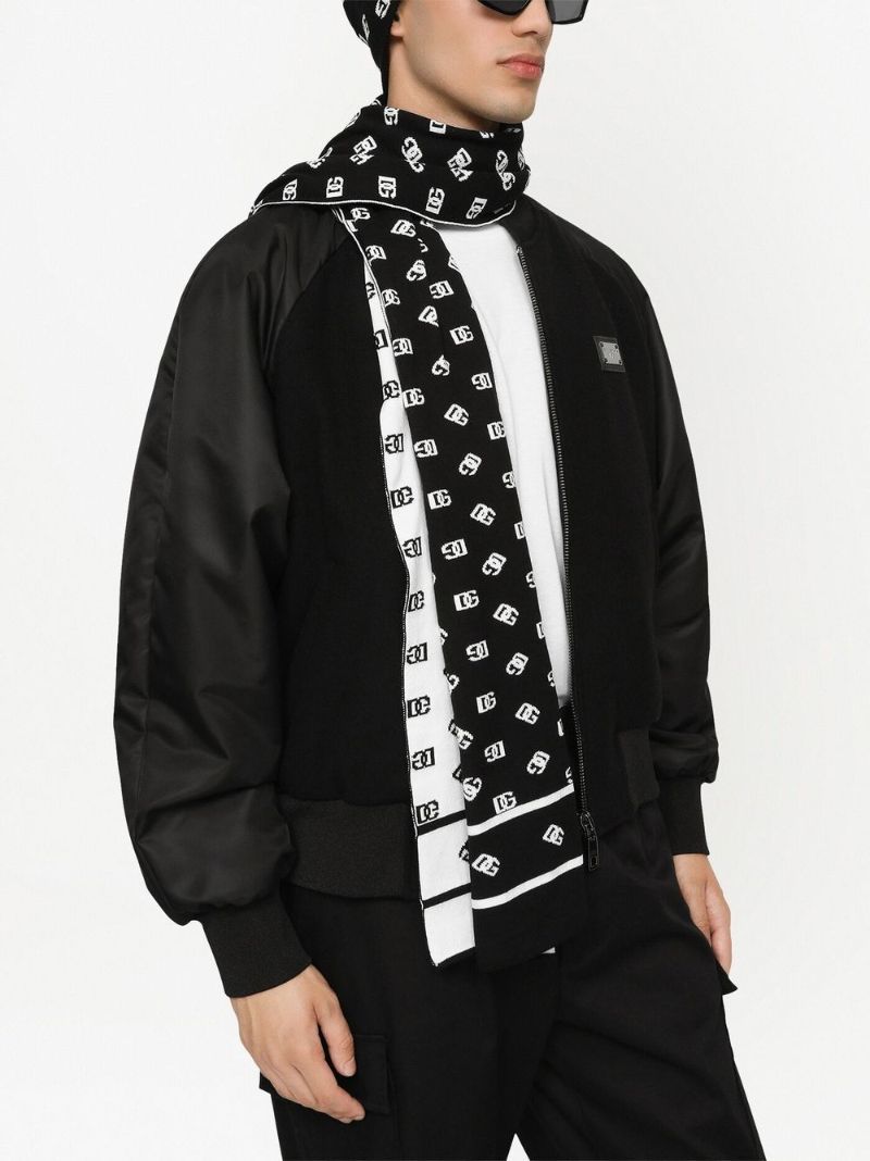 Black Logo Print Beanie Hat